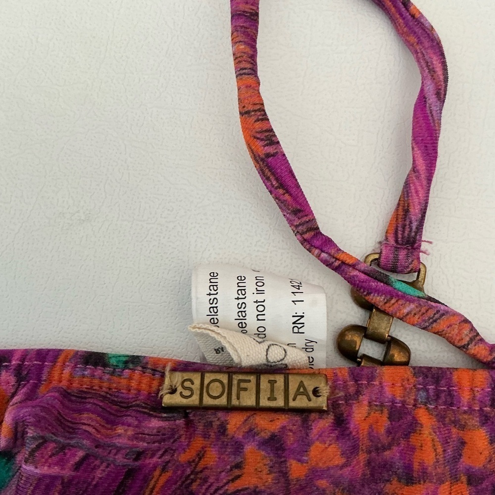 Sofia by Vix Vibrant Purple and Teal Bikini Waist Ties Bottom - Picture 6 of 10